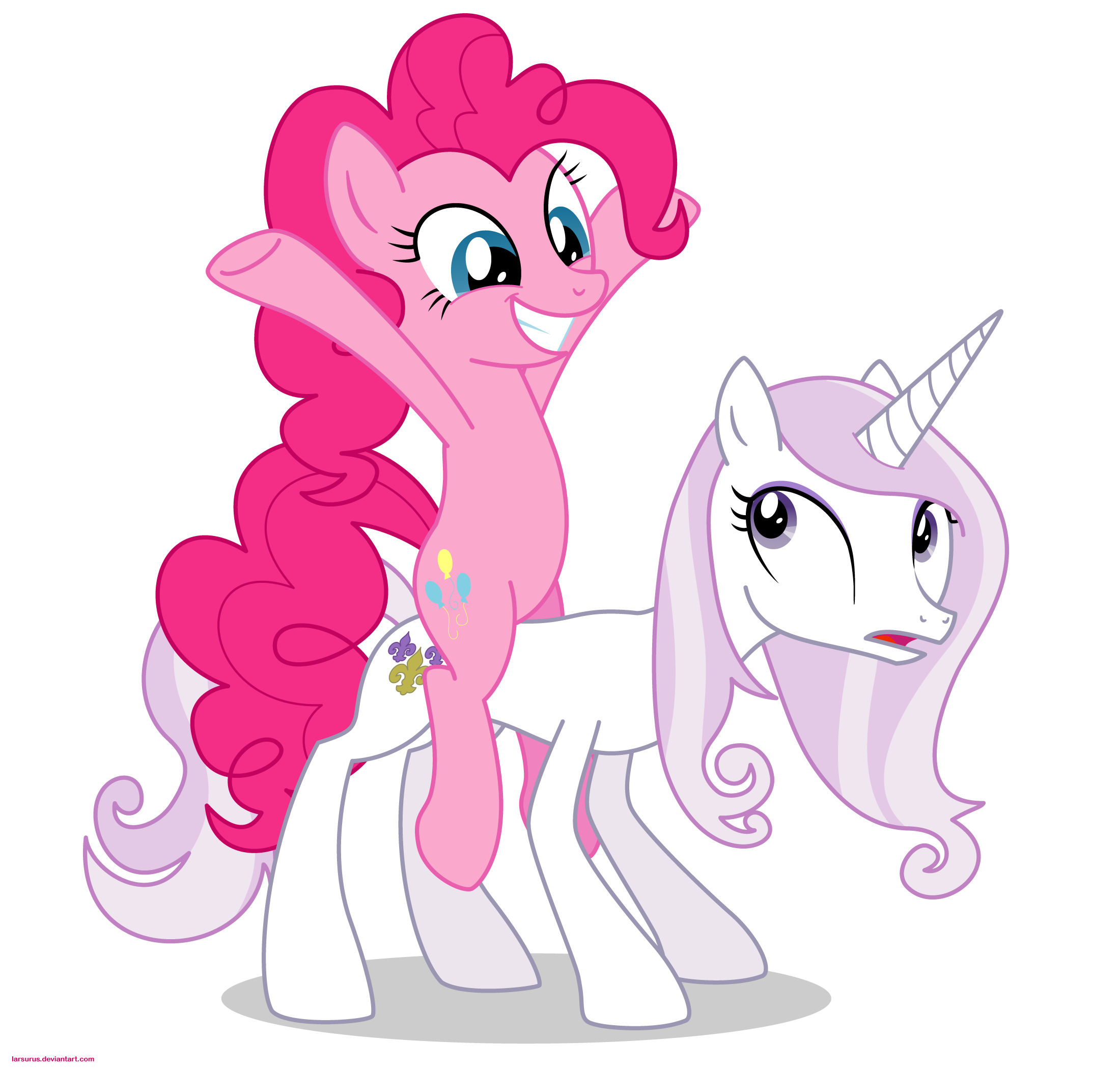 Fleur the posing pony and Pinkie Pie - PNG