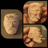 Big Boss (Phantom Pain) Sculpt progress collage