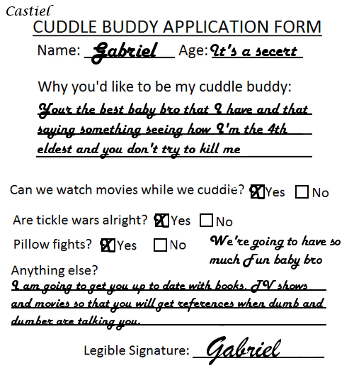 Gabriel Cuddle Buddy Application Form