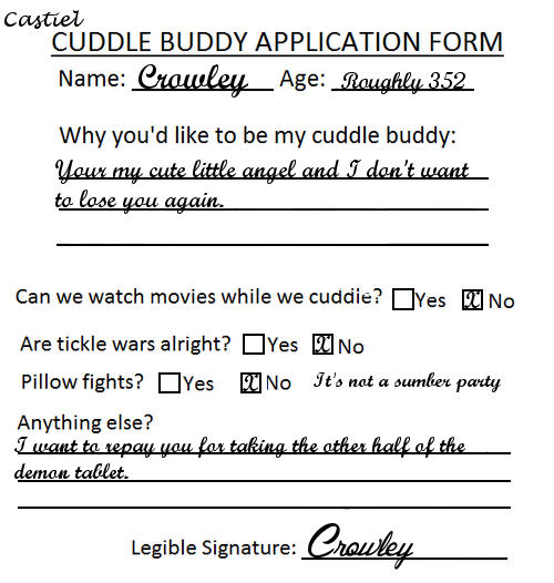 Crowley Cuddle Buddy Application Form by TheQueenofLight on DeviantArt