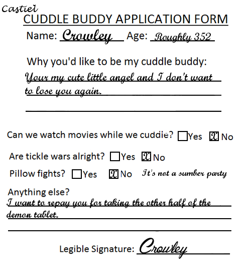 Crowley Cuddle Buddy Application Form by TheQueenofLight on DeviantArt