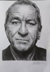 Pencil portrait of Robert De Niro