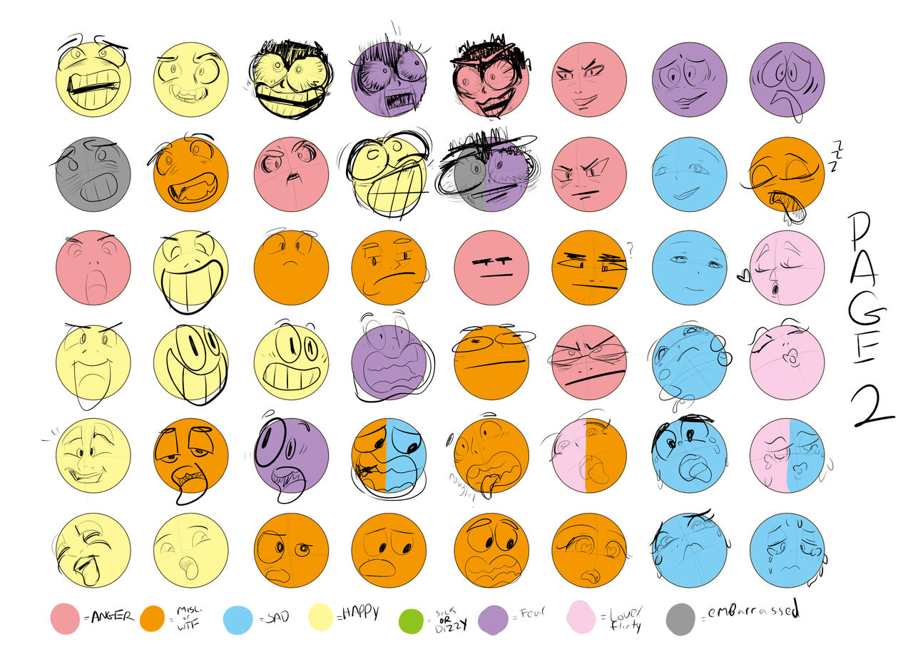 Color Coded Expression Sheet 2 by Vigasartroom on DeviantArt