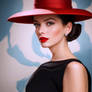 Elegant in red hat