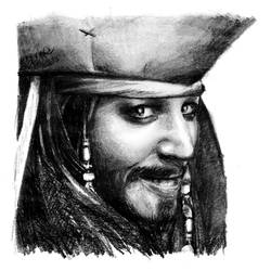 Captain Jack Sparrow  - pencil drawing