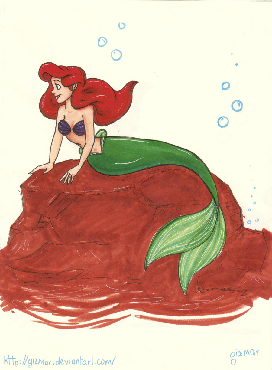 Ariel sketch in markers redone