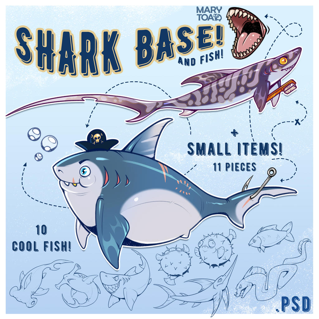 Shark and Fish base by MyMicroMir on DeviantArt
