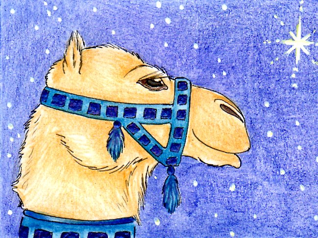 Blue Court Camel ACEO