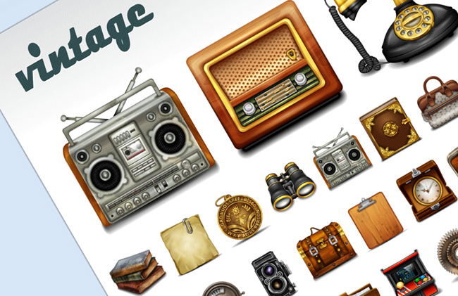 50 Vintage Web Icons for Free