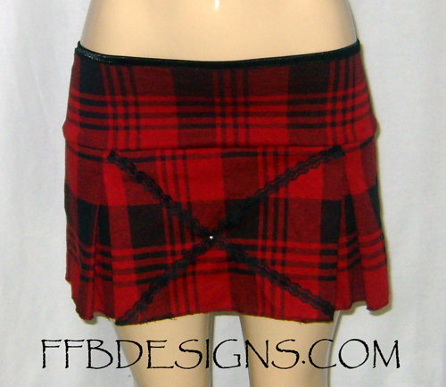 Red plaid skirt