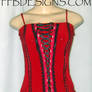 Red corset top w black lace