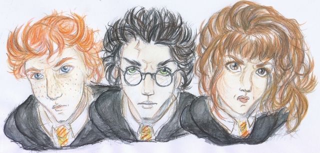Harry Ron and Hermione by melodytime