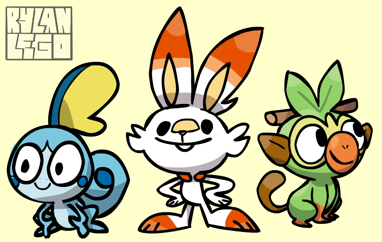 Pokemon Sword and Shield Starters by puppetology on Newgrounds