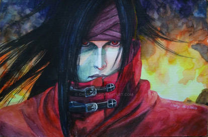 FINAL FANTASY 7 - VINCENT VALENTINE watercolor