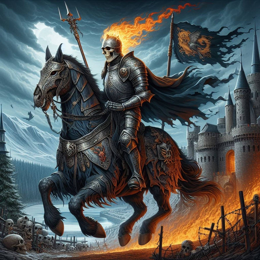 Medieval Post Rider Ghost Rider as a medieval character by flamethrowerai on DeviantArt