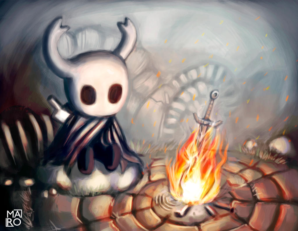 Hollow Knight and the bonfire by rdmaro on DeviantArt