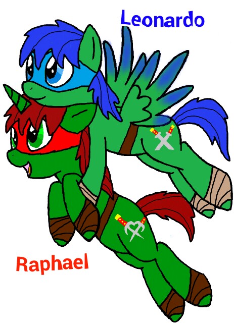 Leonardo and Raphael as ponies