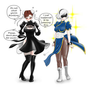 Chun li x 2B Crossover