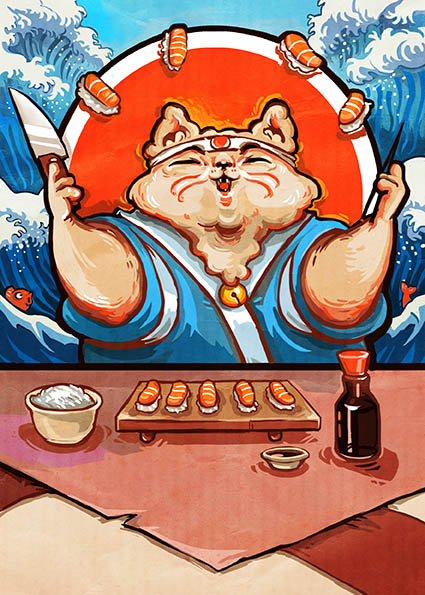 the cat who loved sushi...