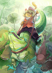 Crocodile rider by Pendalune