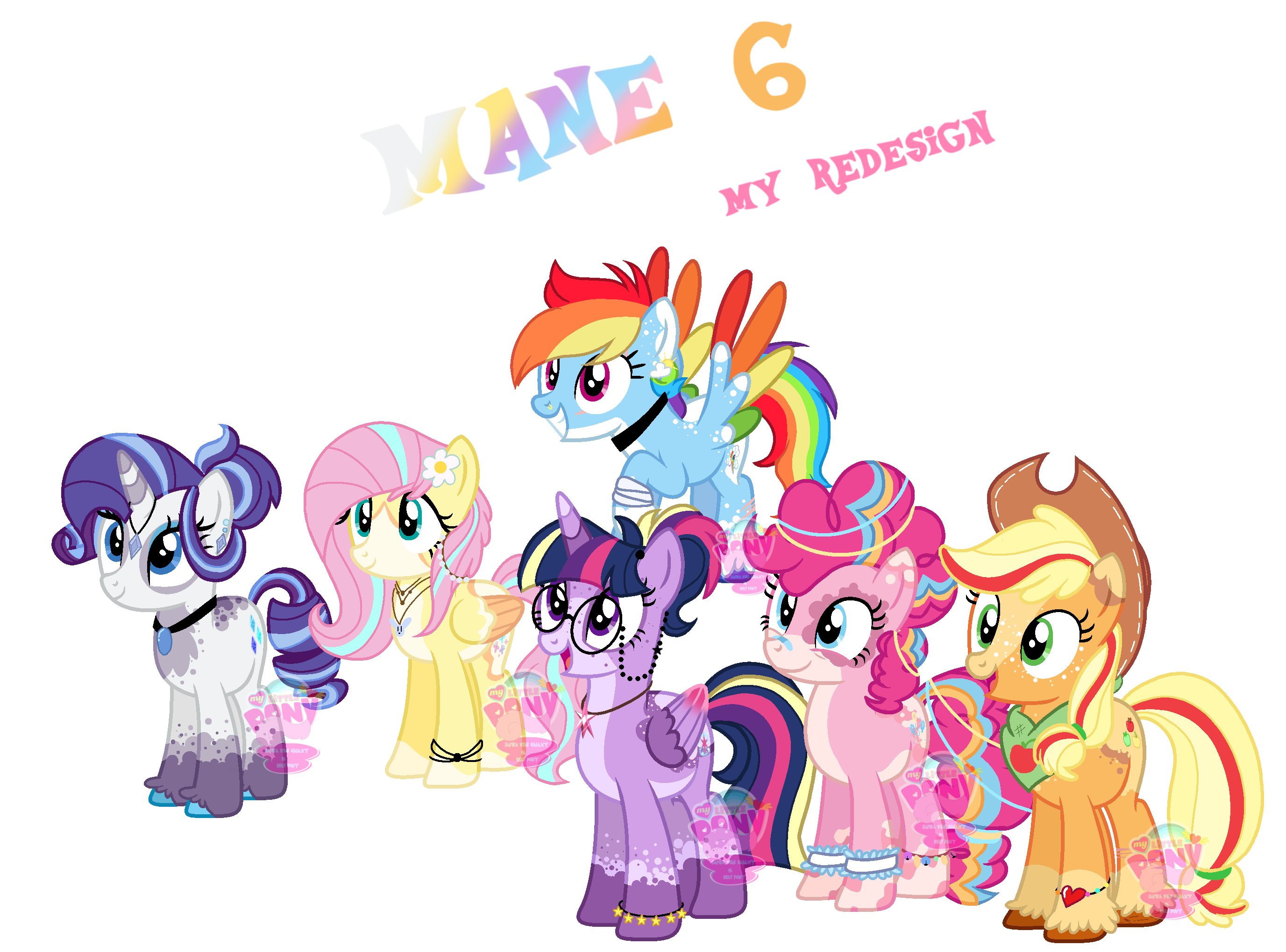 Mlp Mane 6 My redesign by zafirastargalaxy on DeviantArt