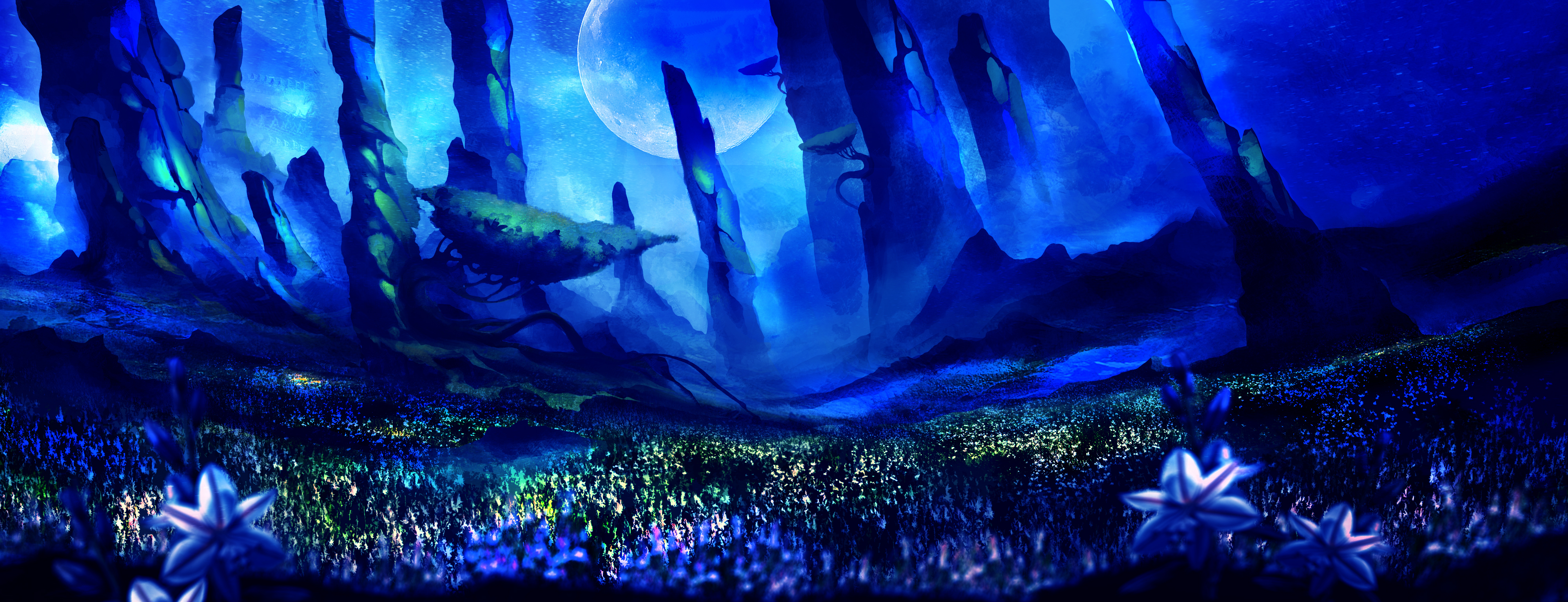 Flowers Field Night By Zicuta by WorldEdgeDesign on DeviantArt