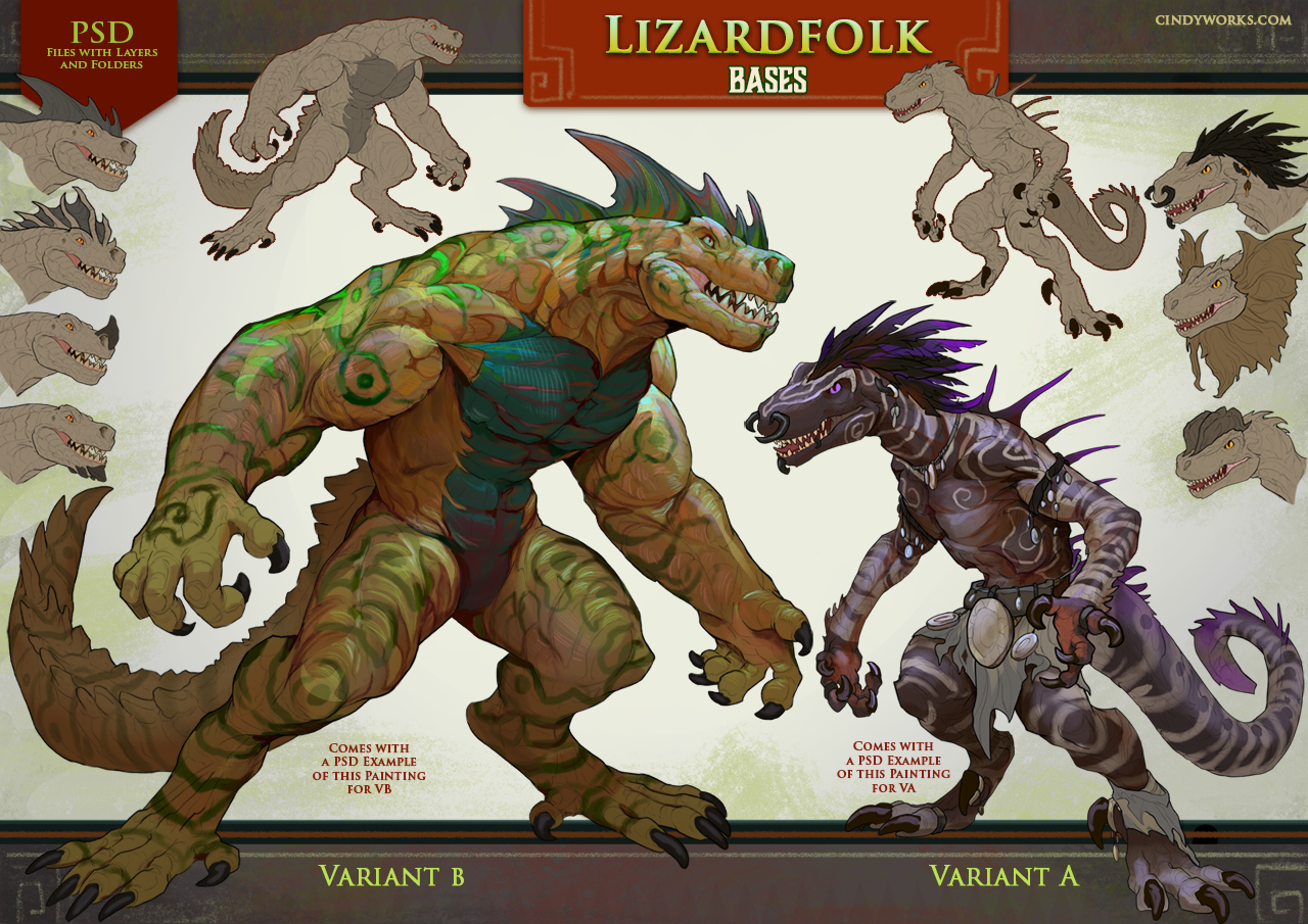 Lizardfolk BASE by CindyAvelino on DeviantArt