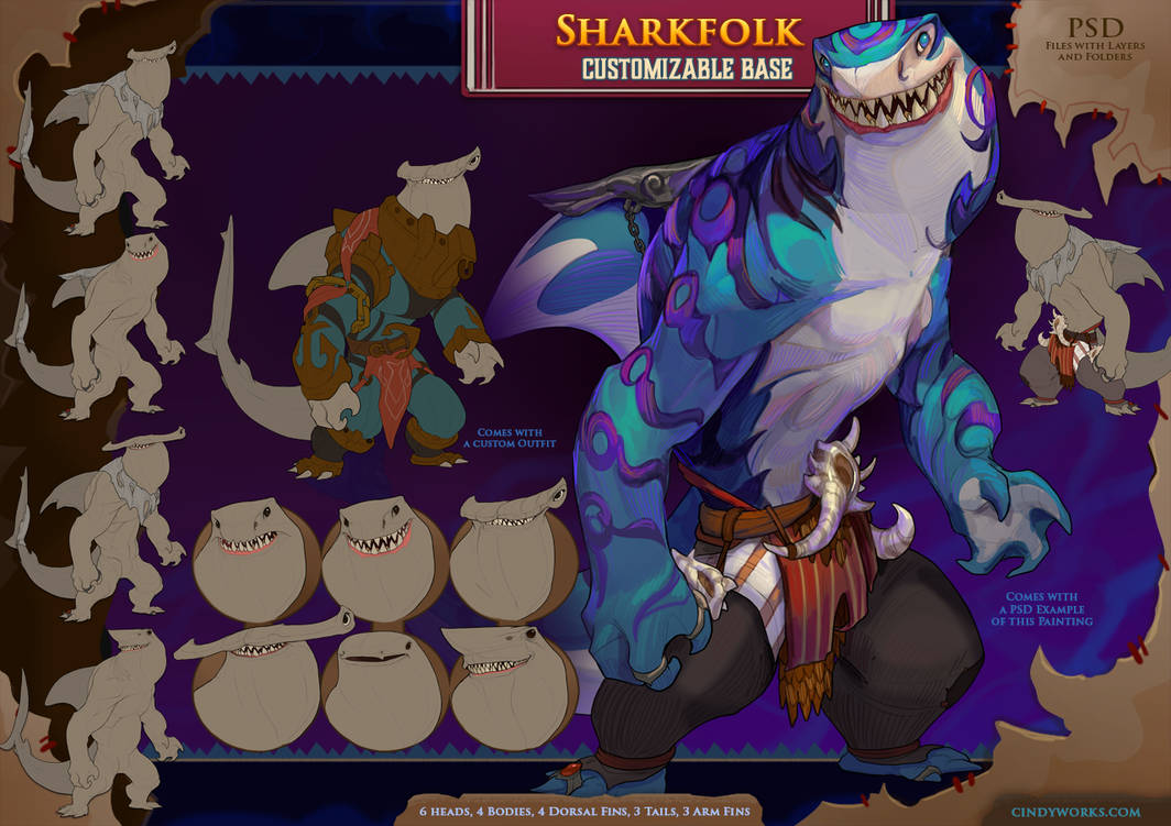 Creative Shark' Base Sharkfolk Base! by CindyAvelino on DeviantArt