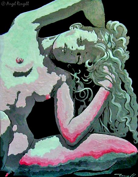 THE GIRL OF THE ROOF. Painting by ANGELRENGELL