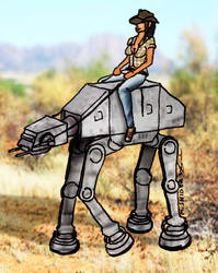 Girl Riding AT-AT