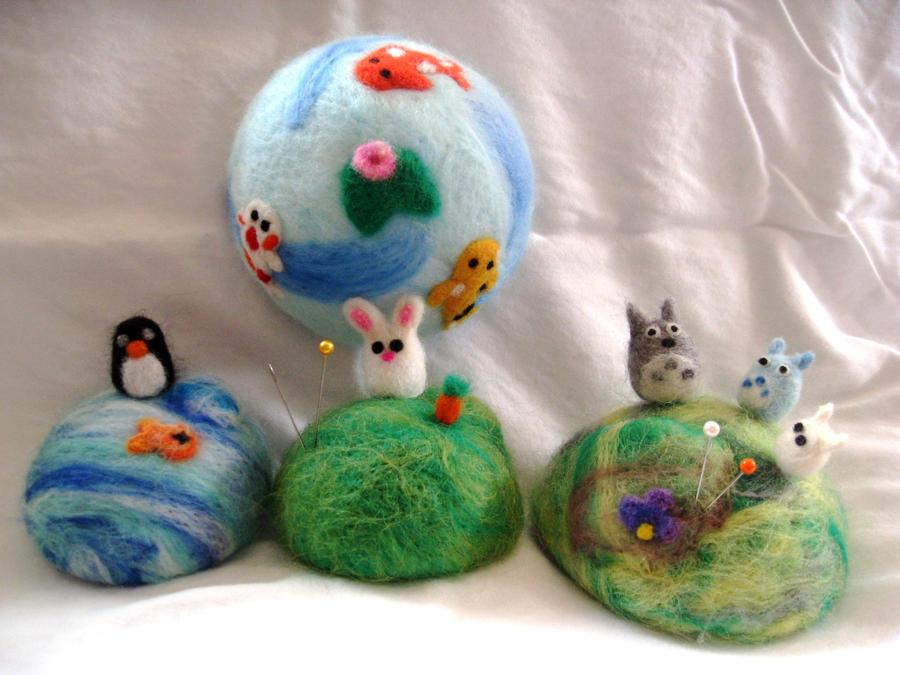 Needle Felted Pin Cushions