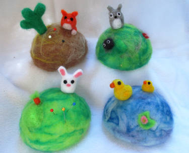 Needle Felted pin cushions 2.0