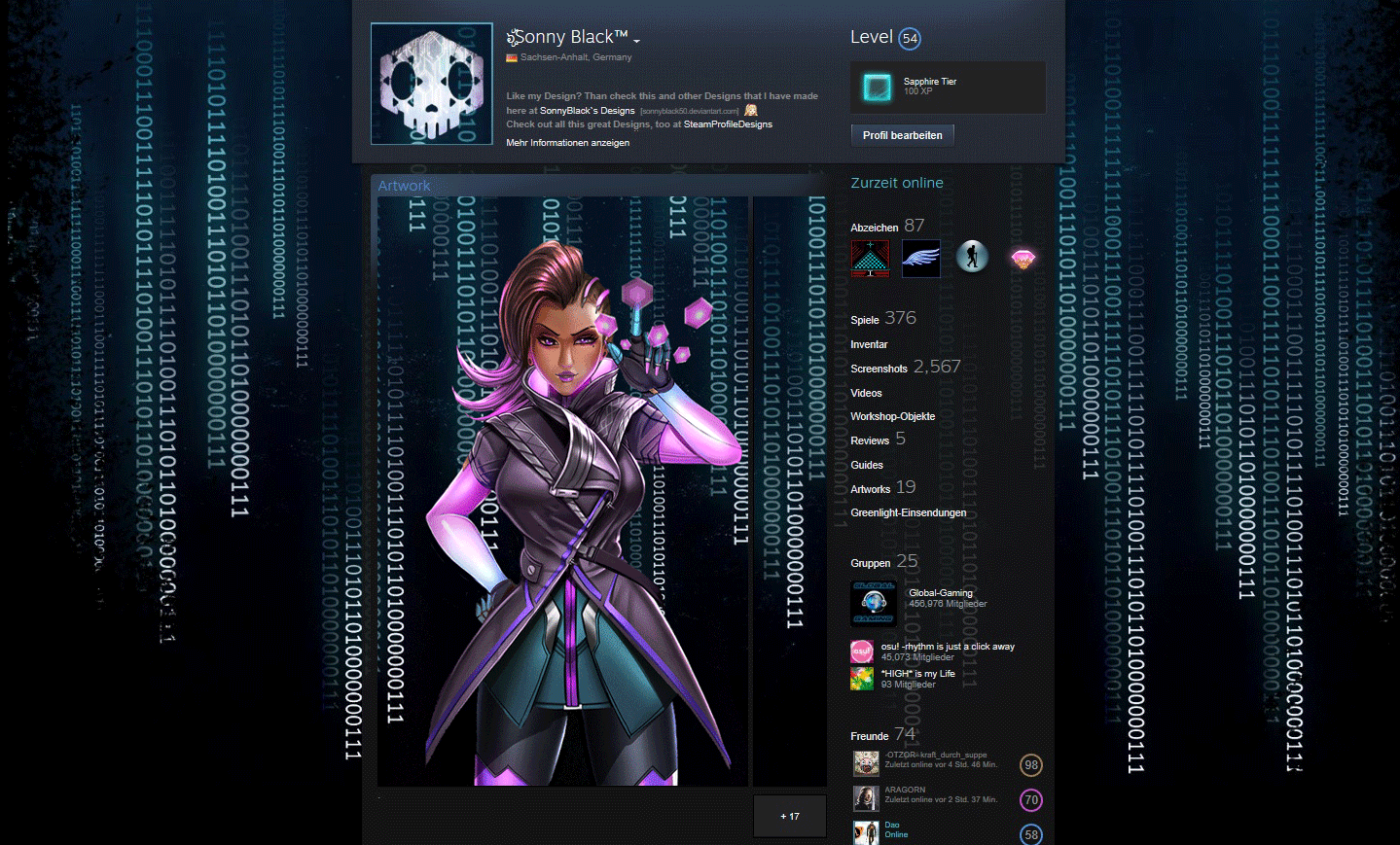 Overwatch Sombra Steam Profile Design [Animated] by SonnyBlack50 on
