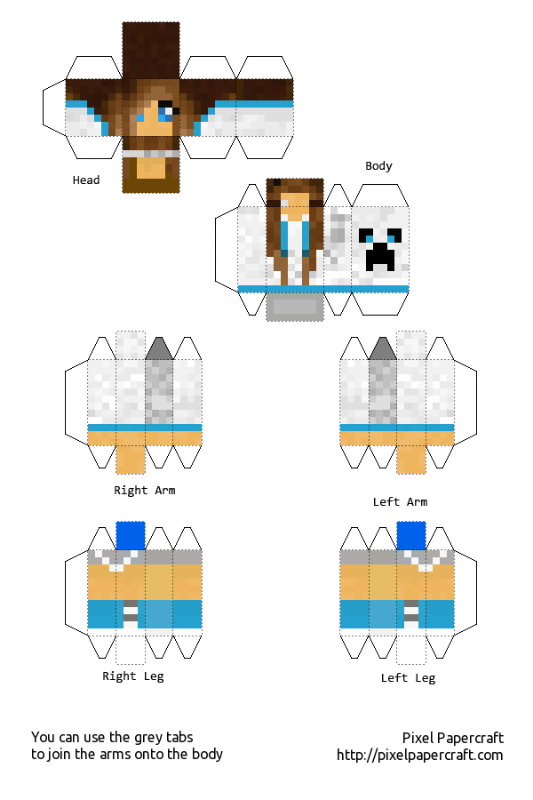 Pixelpapercraft  Papercraft minecraft skin, Minecraft crafts