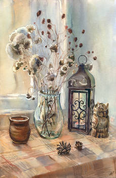 Still life with owl