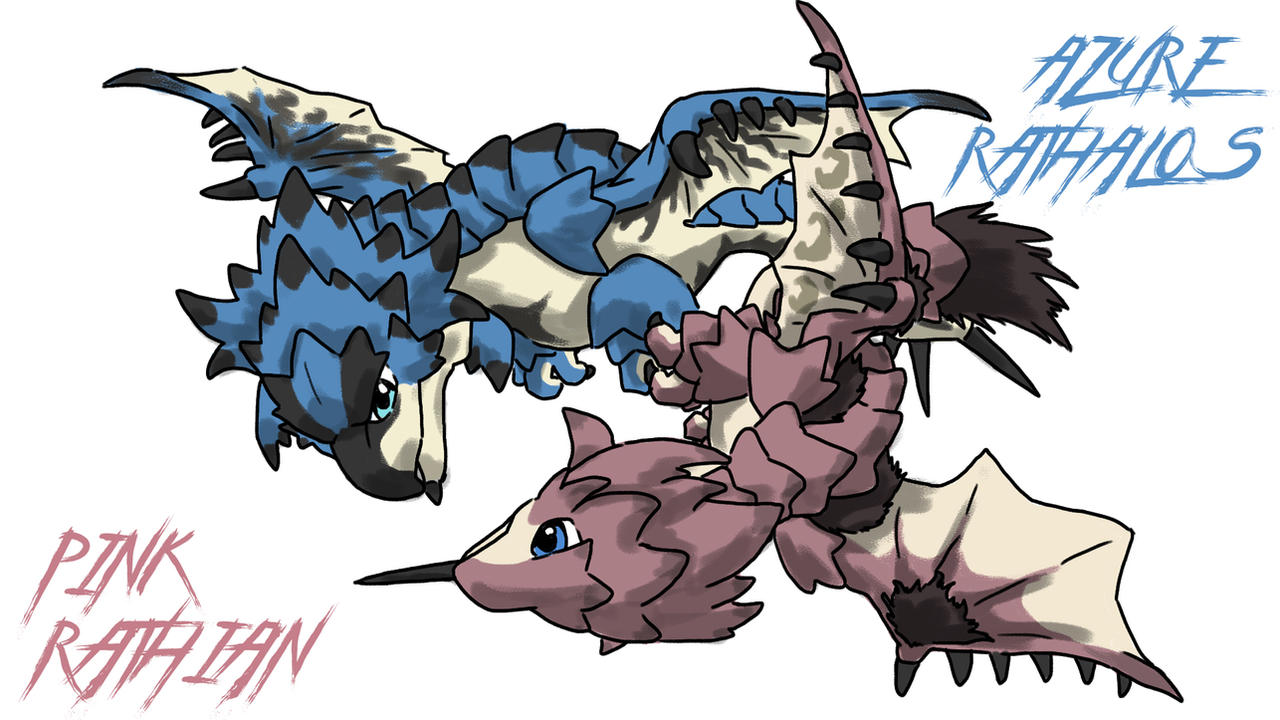 azure rathlos and pink rathian by blacknirrow on DeviantArt