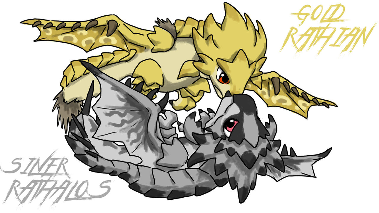 gold rathian and silver rathalos by blacknirrow on DeviantArt
