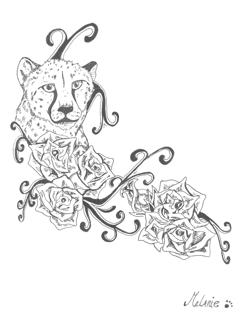 Тату леопард для девушек эскизы