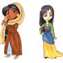 Jasmine, Mulan, and Pocahontas