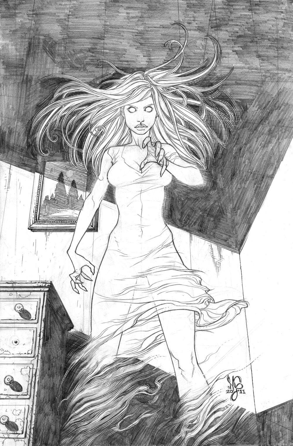 Haunted City 1 cover pencils