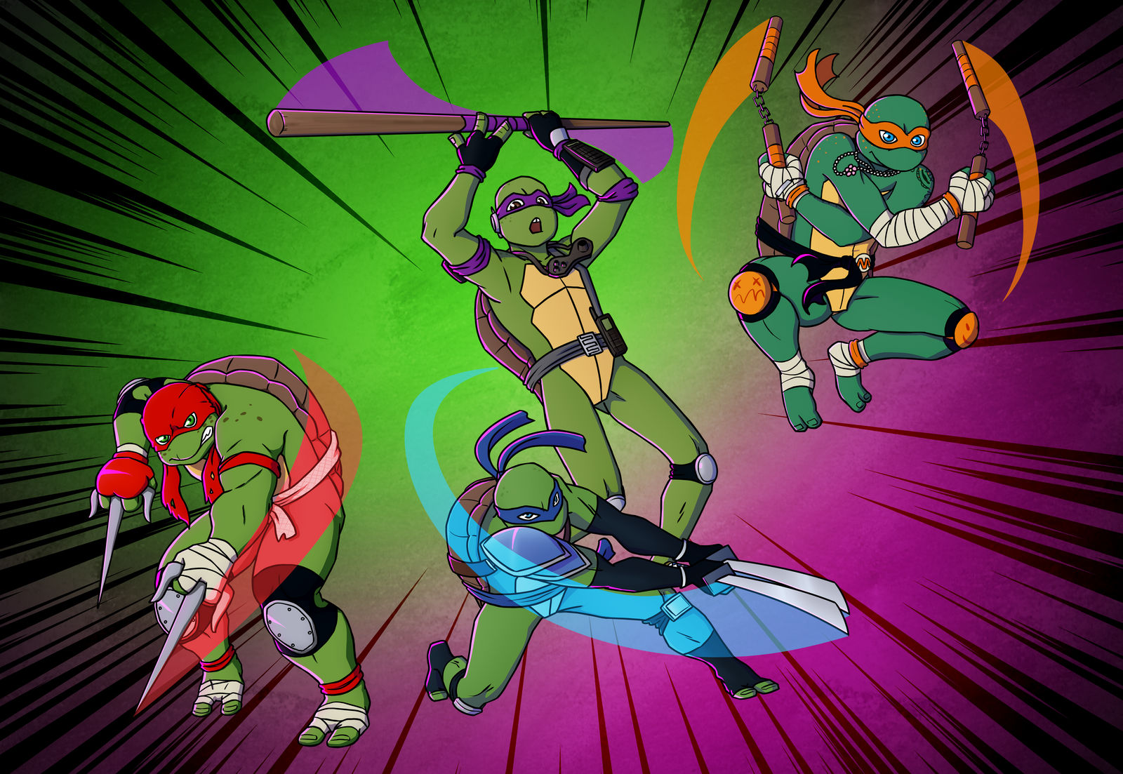 Turtles Deviantart Bongo Action Turtles by TripleBearDen on DeviantArt
