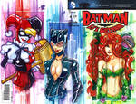 Harley Quinn, Cat Woman and Poison Ivy by Dve6