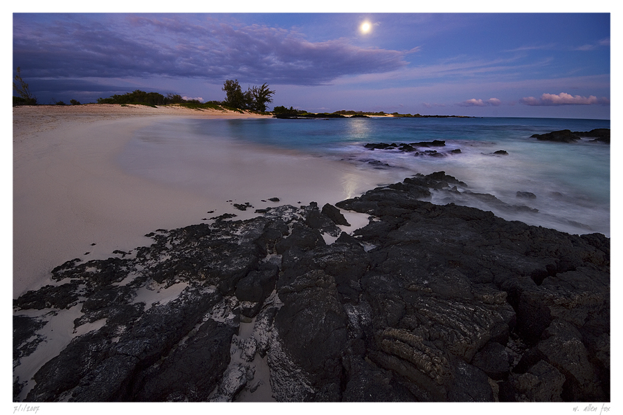 The Moon Sets Over Makalawena