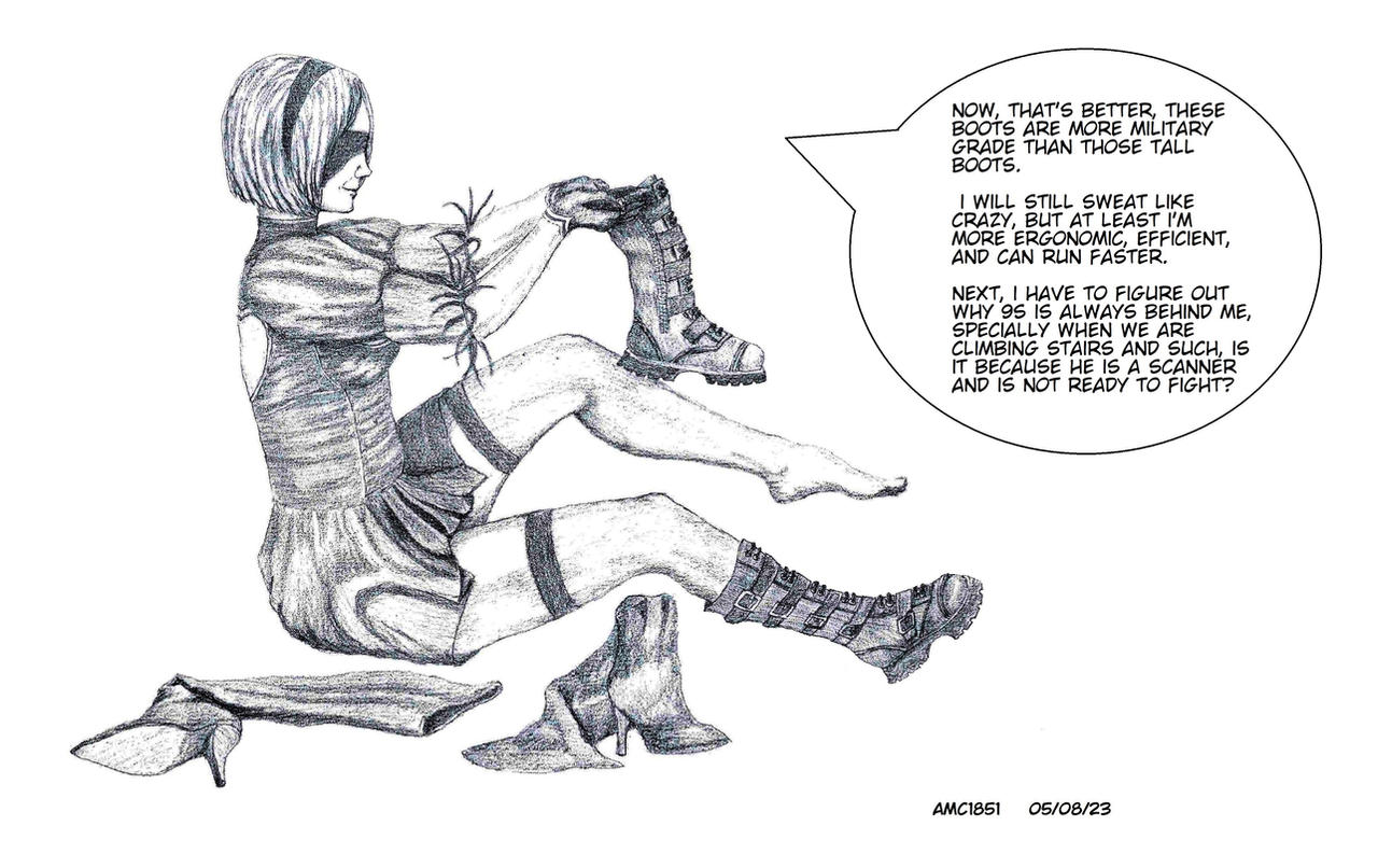 Deviantart Boots Remove 2B changing her boots Part 2 by amc1851 on DeviantArt