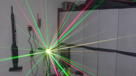 Laser projection in a foggy room