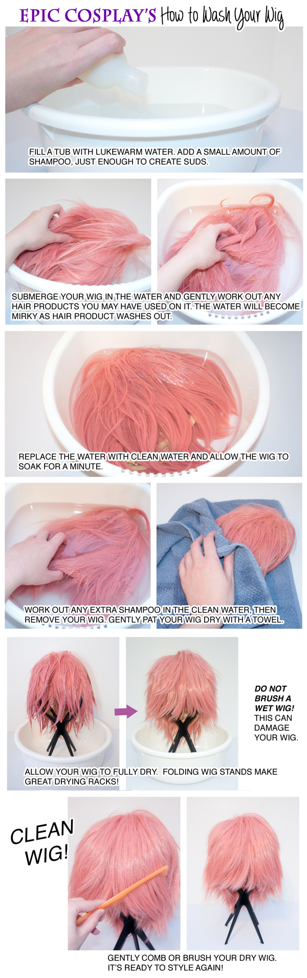 How to Wash a Wig Tutorial by Epic Cosplay Wigs
