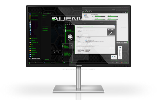 Alienware HQ GREEN Windows 7 Theme