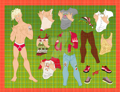 Christmas paper doll