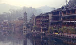 Mist and pagoda by romainjl