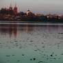 City landscape in the water